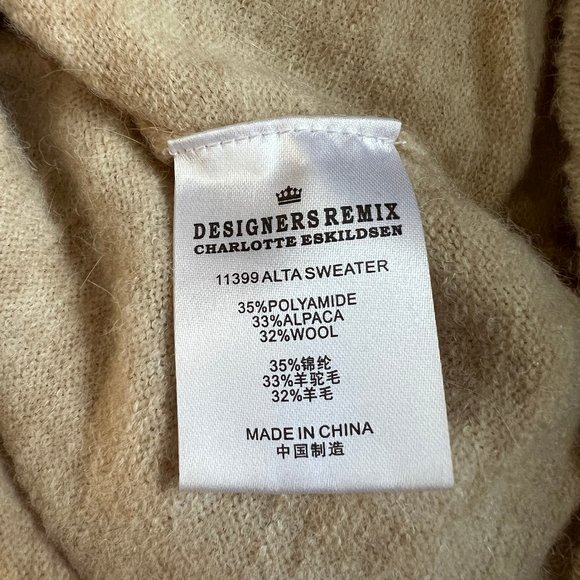 Anthropologie Alpaca Wool Oversized Knit Cowl Turtleneck Sweater Chunky Cozy XS - Picture 2 of 5